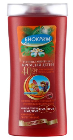 Крем детский БИОКРИМ солнцезащитный SPF-40 200мл детальное фото в интернет-аптеке "Фармсервис"