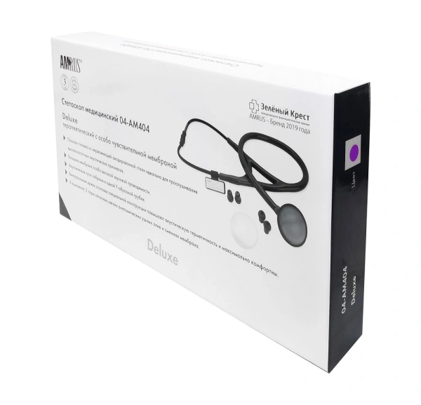 Стетоскоп AMRUS 04-АМ404 DELUX фиолетовый фото в интернет-аптеке "Фармсервис" Стетоскоп AMRUS 04-АМ404 DELUX фиолетовый фото в интернет-аптеке "Фармсервис"
