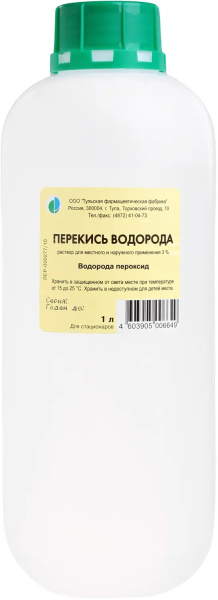 Перекись водорода раствор для местного и наружного применения 3% x 1л №1 фото в интернет-аптеке "Фармсервис"