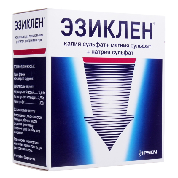 Эзиклен концентрат для приготовления раствора для приёма внутрь 3.13г+3.276г+17.51г x 176мл №2 фото в интернет-аптеке "Фармсервис"