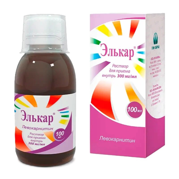 Элькар раствор для приёма внутрь 300мг/мл x 100мл №1 фото в интернет-аптеке "Фармсервис" Элькар раствор для приёма внутрь 300мг/мл x 100мл №1 фото в интернет-аптеке "Фармсервис"