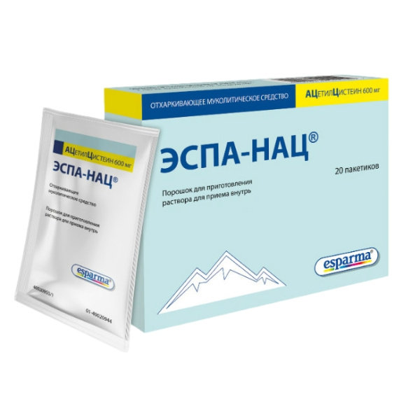 Эспа-Нац порошок для приготовления раствора для приёма внутрь 600мг x 3г №20 фото в интернет-аптеке "Фармсервис"