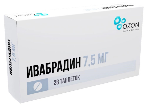 Ивабрадин таблетки, покрытые плёночной оболочкой 7.5мг №28 фото в интернет-аптеке "Фармсервис"