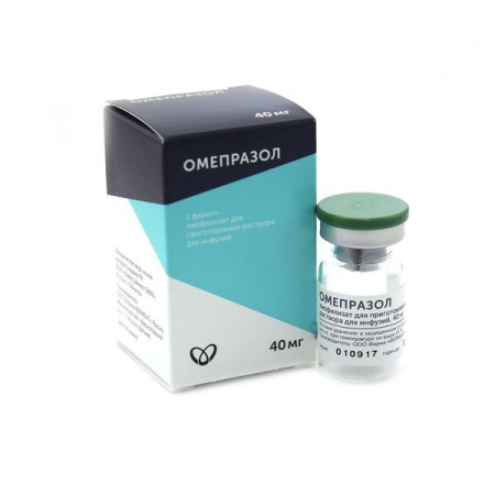 Омепразол лиофилизат для приготовления раствора для инфузий 40мг x 40мг №1 детальное фото в интернет-аптеке "Фармсервис"
