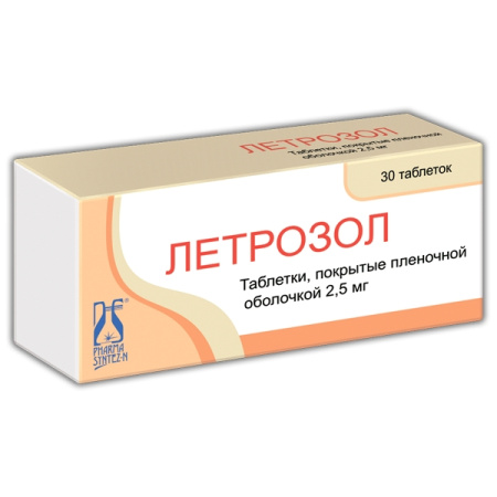 Летрозол таблетки, покрытые плёночной оболочкой 2.5мг №30 детальное фото в интернет-аптеке "Фармсервис"