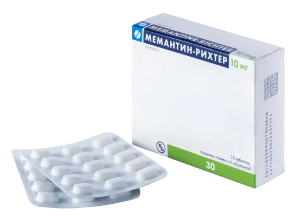 Мемантин-Риxтер таблетки, покрытые плёночной оболочкой 10мг №30 фото в интернет-аптеке "Фармсервис"