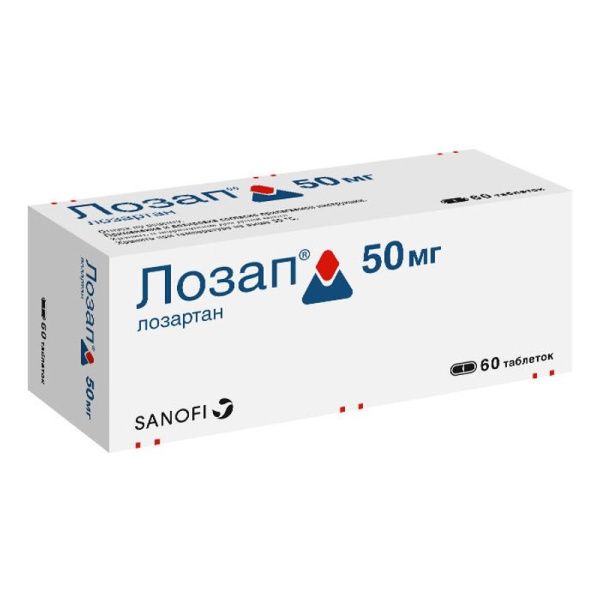 Лозап таблетки, покрытые плёночной оболочкой 50мг №60 фото в интернет-аптеке "Фармсервис" Лозап таблетки, покрытые плёночной оболочкой 50мг №60 фото в интернет-аптеке "Фармсервис"
