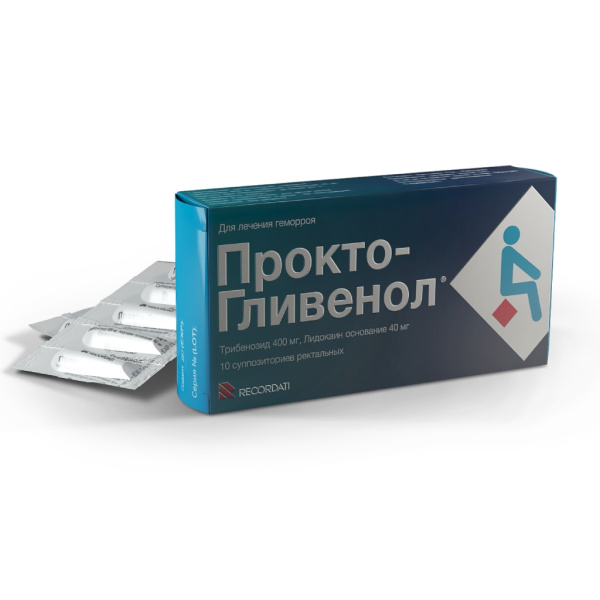 Прокто-гливенол суппозитории ректальные 40мг+400мг №10 фото в интернет-аптеке "Фармсервис"