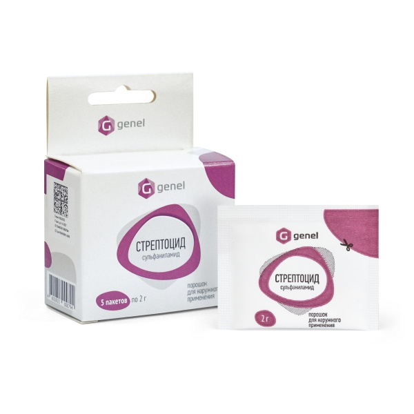 СТРЕПТОЦИД порошок для наружного применения 2г №5 фото в интернет-аптеке "Фармсервис"