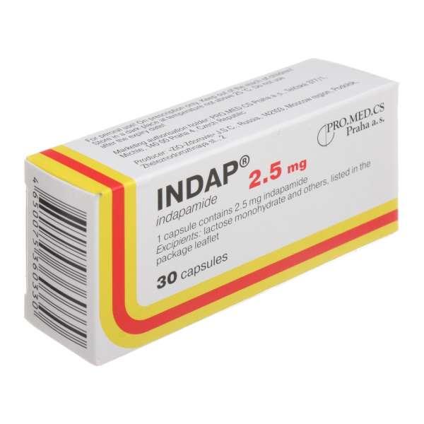 Индап капсулы 2.5мг №30 фото в интернет-аптеке "Фармсервис"