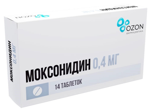 МОКСОНИДИН таблетки, покрытые плёночной оболочкой 400мкг №14 фото в интернет-аптеке "Фармсервис"