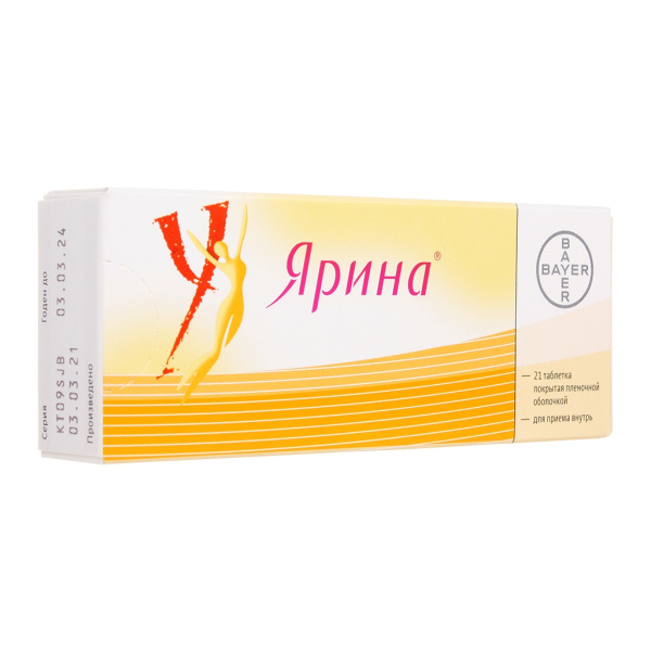 Ярина таблетки, покрытые плёночной оболочкой 3мг+30мкг №21 фото в интернет-аптеке "Фармсервис"