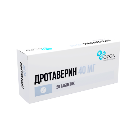 Дротаверин таблетки 40мг №20 детальное фото в интернет-аптеке "Фармсервис"