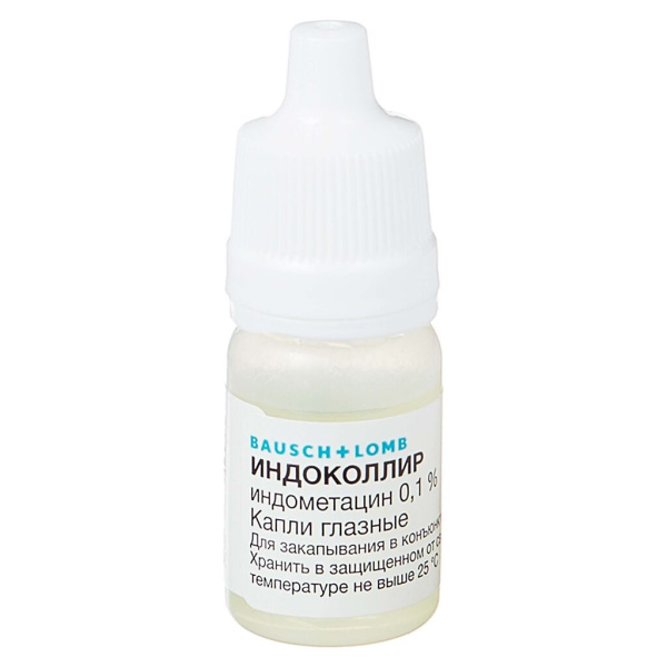 Индоколлир капли глазные 0.1% x 5мл №1 фото в интернет-аптеке "Фармсервис"