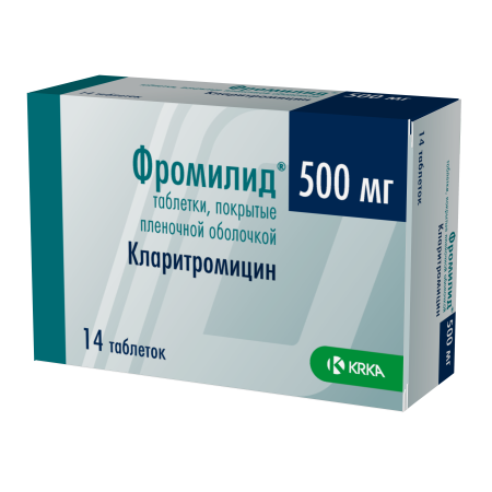 Фромилид таблетки, покрытые плёночной оболочкой 500мг №14 детальное фото в интернет-аптеке "Фармсервис"