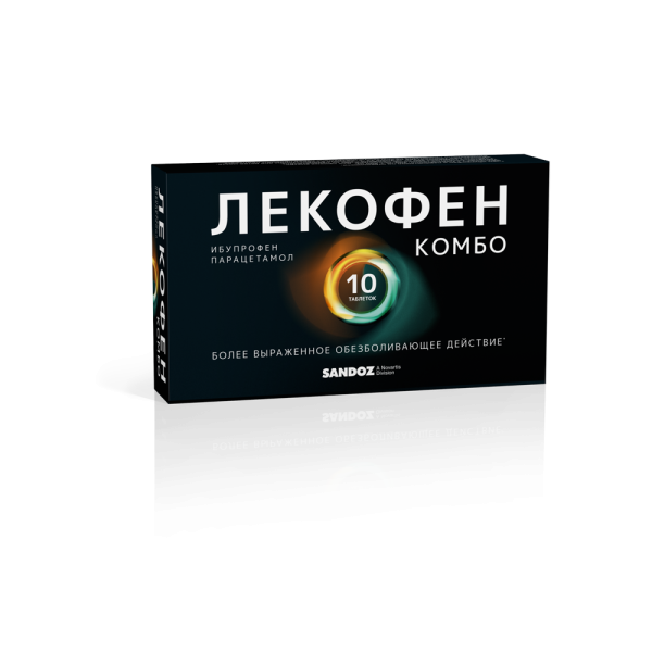 Лекофен Комбо таблетки, покрытые плёночной оболочкой 200мг+500мг №10 фото в интернет-аптеке "Фармсервис"