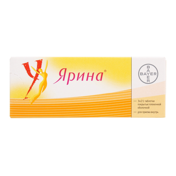 Ярина таблетки, покрытые плёночной оболочкой 3мг+30мкг №63 фото в интернет-аптеке "Фармсервис"