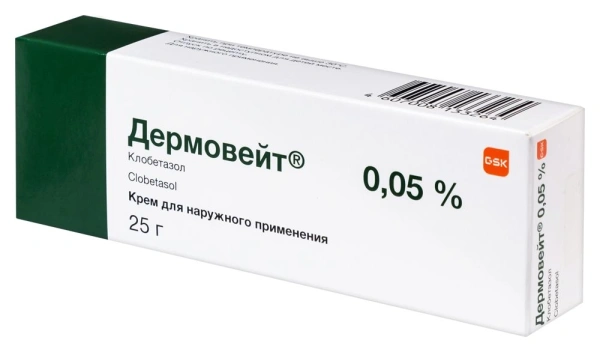 Дермовейт крем д/наружн. применения 0,05% 25г №1 фото в интернет-аптеке "Фармсервис" Дермовейт крем д/наружн. применения 0,05% 25г №1 фото в интернет-аптеке "Фармсервис"