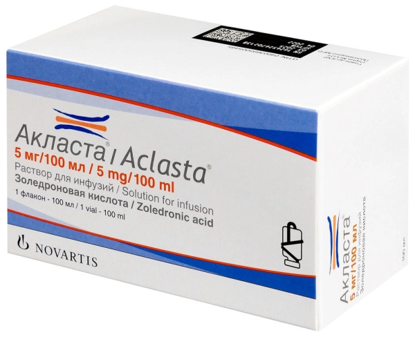 Акласта раствор для инфузий 5мг/100мл x 100мл №1 фото в интернет-аптеке "Фармсервис"