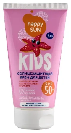 Крем детский HAPPY SUN солнцезащитный SPF-50+ 150мл детальное фото в интернет-аптеке "Фармсервис"