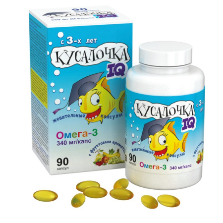 КУСАЛОЧКА IQ Омега-3 90 капсул детальное фото в интернет-аптеке "Фармсервис"