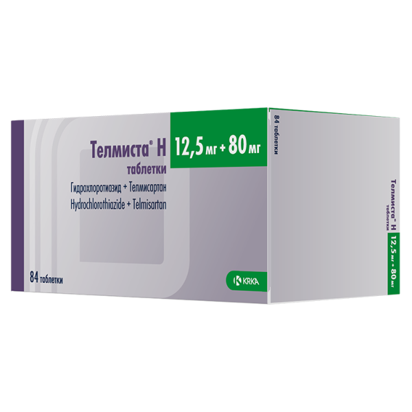 Телмиста Н таблетки 12.5мг+80мг №84 фото в интернет-аптеке "Фармсервис"