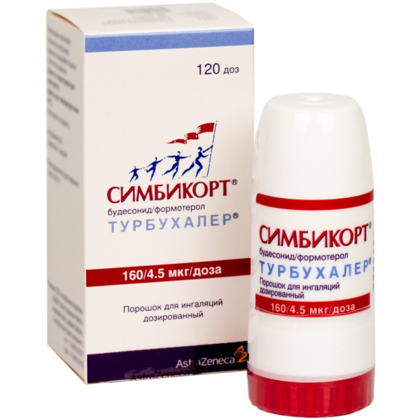 Симбикорт Турбухалер порошок для ингаляций дозированный 160мкг/доза+4.5мкг/доза x 120доза №1 фото в интернет-аптеке "Фармсервис"