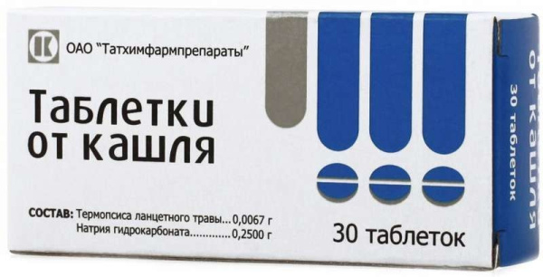 Таблетки от кашля таблетки 250мг+6.7мг №30 фото в интернет-аптеке "Фармсервис"