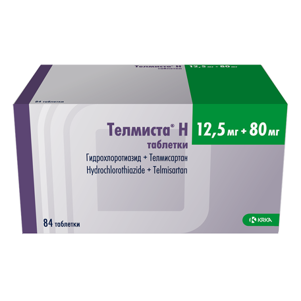 Телмиста Н таблетки 12.5мг+80мг №84 фото в интернет-аптеке "Фармсервис"