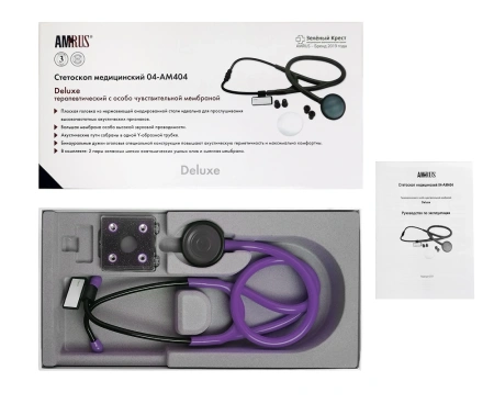 Стетоскоп AMRUS 04-АМ404 DELUX фиолетовый детальное фото в интернет-аптеке "Фармсервис"