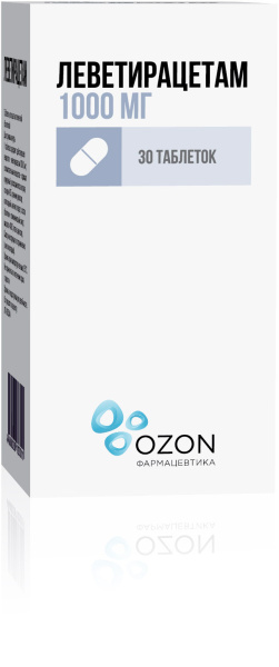 Леветирацетам таблетки, покрытые плёночной оболочкой 1г №30 фото в интернет-аптеке "Фармсервис"